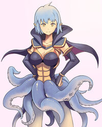  blue_hair bowieknife commentary_request female final_fantasy final_fantasy_i genderswap_(mtf) hands_on_own_hips kraken_(final_fantasy) monster_girl rule_63 solo tentacle  rating:safe score: user:bot