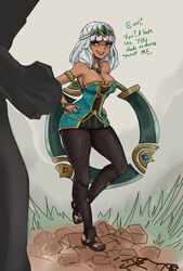 2021 big_butt big_thighs brown_skin geks league_of_legends medium_breasts open_toe_shoes qiyana_yunalai riot_games white_hair rating:Questionable score:195 user:instantloss1