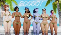 3d 6girls abs absurd_res ana_amari apex_legends beach big_ass big_breasts big_butt bikini breasts brigitte dark-skinned_female dark_skin female female_only fit fit_female gold_bikini gold_nails golden_bikini loba loba_(apex_legends) loba_andrade nail_polish nemesis_3d overwatch pharah pool sombra tattoo thick_thighs thighs widowmaker rating:Questionable score:175 user:Nemesis_3d