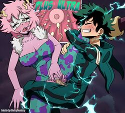 1boy 1girls ahe_gao barryfactory big_breasts black_sclera blush bodysuit boots closed_eyes clothed cum cum_in_pussy cum_inside domino_mask freckles hero_outfit_(mha) horns impregnation izuku_midoriya male/female mask mina_ashido my_hero_academia ovum penetration pink_hair pink_skin shounen_jump sperm_cell straight straight_sex superhero superheroine sweat vaginal_insertion vaginal_penetration vaginal_sex yellow_eyes rating:Explicit score:178 user:Rwac960