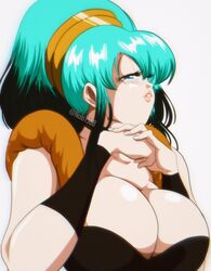 1girls blue_eyes breasts bulchi bulma_briefs chichi dragon_ball female female_only fusion huge_breasts milf nala1588 ponytail shounen_jump solo solo_female two_tone_hair rating:Explicit score:106 user:Dragonballgt9999