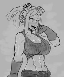 1girls abs big_breasts blush blush breasts fit fit_female gloves goggles goggles_on_head jacket_around_waist long_hair looking_forward mei_hatsume my_hero_academia open_mouth ragingbarbarians smile smiling steam steaming_body steamy sweat sweatdrop sweaty sweaty_body tank_top rating:Explicit score:262 user:SilverCoded