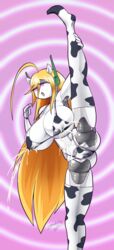 bikini blonde_hair breast_expansion breasts cave_story cow_outfit cow_print curly_brace hypnosis lactating lactation leg_up leggings mind_control robot_girl tagme zedrin rating:Explicit score:149 user:Crocodilius