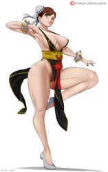 1girls alternate_costume breasts casual_exposure chun-li female female_focus female_only hell904 large_breasts looking_at_viewer no_panties partially_clothed pubic_hair pussy smile street_fighter street_fighter_v thick_thighs thin_waist wide_hips rating:Questionable score:105 user:hell904