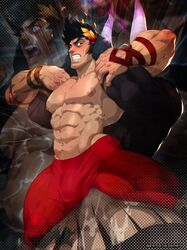 abs asterius_(hades) bara biceps black_hair bulge demigod furry gay greek_mythology hades_(game) held_down henry_partum horns huge_bulge luxuris male male_only minotaur muscle muscles muscular muscular_male nipples sweating sweating_profusely taken_from_behind teeth_clenched zagreus rating:Explicit score:114 user:shadac