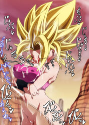 1boy afterimage bar_censor big_hair blonde_hair blush bottomless breasts caulifla censored closed_eyes covered_nipples cum cum_in_mouth cum_on_body cum_on_breasts cum_on_hair dragon_ball dragon_ball_super ejaculation facial fellatio female large_breasts large_penis oral outdoors paizuri penis pink_tube_top pussy rom_(20) sky solo_focus sound_effects speed_lines spiked_hair straight strapless super_saiyan super_saiyan_2 translation_request tube_top rating:Explicit score:54 user:bot