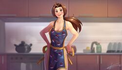 apron casual delia_ketchum_(pokemon) eltonel female human mostly_nude nude nudist pokemon pubic_hair rating:Explicit score:93 user:Throwaway753753