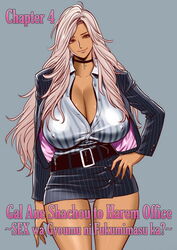 1girls bangs belt belt_buckle big_breasts black_belt black_choker black_footwear blonde_hair blouse blue_eyes blush boss boss_lady breasts buckle bursting_breasts business_suit buttons ceo choker clasped_dress cleavage close-up collarbone collared_shirt commentary cover covered_erect_nipples cross cross_choker cross_necklace curly_hair curvy curvy_female dark-skinned_female dark_background dark_skin dress drill_locks english_commentary english_text erect_nipples erect_nipples_under_clothes eyebrows eyebrows_visible_through_hair eyelashes eyeliner eyes_visible_through_hair eyeshadow feet_out_of_frame female female_boss female_focus female_only fingernails formal full_body gal_ane_shachou_to_harem_ganguro_~sex_wa_gyoumu_ni_fukumimasu_ka? ganguro gradient gradient_background grey_background grin gyaru half_body half_jacket hand_on_hip hi_res highres huge_breasts huge_nipples impossible_clothes jacket jewelry kogal leather_belt lingerie lips lipstick long_fingernails long_hair long_sleeves looking_at_viewer lots_of_jewelry makeup mascara microdress microskirt minidress miniskirt nail_polish naughty_face necklace nipples nipples_visible_through_clothing nishigori_ai no_bra office_lady open_clothes open_jacket open_shirt original original_character out_of_frame panties pantyshot pencil_skirt pink_lips pink_nail_polish pink_nails plain_background president purple_eyes revealing_clothes ring seductive_smile sharp_fingernails shiny shiny_clothes shiny_hair shiny_skin shirt shoe shoes short_dress simple_background skirt skirt_suit smile solo sparkle sparkling_eyes standing striped striped_dress striped_shirt striped_suit suit swept_bangs tan tan_skin tatsunami_youtoku thigh_gap thighs unbuttoned unbuttoned_shirt underwear upper_body very_long_hair white_panties white_shirt white_stripes wide_hips rating:Explicit score:55 user:ron50