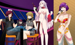 3girls 4girls alcohol alexis_rhodes athena_asamiya bare_midriff bottle brown_eyes brown_hair cleavage completely_nude crossover edelgard_von_hresvelg empty_eyes female femsub fire_emblem fire_emblem:_three_houses harem hypnosis istravas king_of_fighters large_breasts long_hair looking_at_viewer medium_breasts mind_control multiple_girls multiple_subs night nintendo nude nude_female open_mouth original purple_eyes purple_hair pussy revealing_clothes singing slave smile waitress white_hair wine yu-gi-oh! rating:Explicit score:20 user:kris923