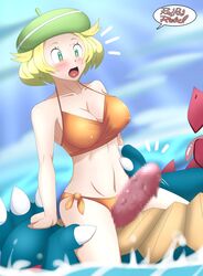 1boy 1boy1girl 1girls bestiality bianca_(pokemon) big_breasts blonde_hair breasts brown_hair censored druddigon female_on_feral game_freak hat male_pokemon/female_human nintendo open_mouth pokemon pokemon_bw pokephilia redradrebel short_hair simple_background swimsuit teeth video_games water rating:Explicit score:76 user:Nicow