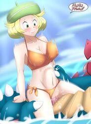 bianca_(pokemon) big_breasts blonde_hair censored drool drooling druddigon game_freak male_pokemon/female_human mosaic_censoring nintendo penetration pokemon pokemon_bw pokephilia pussy_juice redradrebel stomach_bulge swimsuit rating:Explicit score:103 user:Nicow