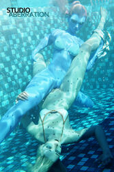 2girls 3d 3d_(artwork) activision bikini blizzard_entertainment blonde_hair blue_skin blue_theme exposed_pussy female female/female female_only highres mercy overwatch pool purple_hair scissoring sex studioaberration tribadism underwater underwater_sex water widowmaker yuri rating:Explicit score:72 user:starboyjoe