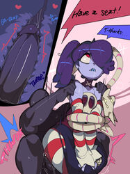 anon arms_tied captain_kirb clothed_sex cock dialogue huge_cock leviathan_(skullgirls) nude nude_male penetration precum purple_hair questionable_consent red_eyes restrained sex skullgirls squigly sweat sweatdrop sweating tagme thick_thighs throbbing_penis x-ray zombie rating:Explicit score:220 user:klepsouqq