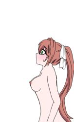 1girls breasts doki_doki_literature_club female female_only long_hair monika_(doki_doki_literature_club) naked nipples nude nude_female super_deepthroat_game topless topless_female white_background rating:Explicit score:8 user:Monika.Simp