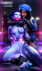 2girls 3d ana_amari bondage exposed_breasts exposed_nipples exposed_pussy gag hands_behind_back kachigachi looking_at_viewer lowres overwatch tape_gag taped_mouth widowmaker rating:Explicit score:146 user:starboyjoe