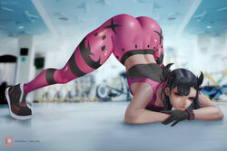 1girls ass ass_up big_ass big_butt black_hair breasts eye_contact female gym_clothes hair_ribbon jack-o_pose looking_at_viewer marnie_(pokemon) melowh nintendo pokemon pokemon_ss sports_bra spread_legs thick_thighs thighs tight_clothing tight_pants top-down_bottom-up twintails yoga_pants rating:Questionable score:179 user:Bikuta69