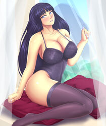 1girls artist_name bare_shoulders big_breasts blunt_bangs breasts bustier busty cleavage clothed_female clothing curtains curvaceous curvy curvy_body curvy_female curvy_figure erect_nipples erect_nipples_under_clothes eyelashes female female_only highres hime_cut huge_breasts hyuuga_hinata legwear leotard light-skinned_female light_skin lingerie lipstick makeup nail_polish naruto naruto:_the_last naruto_(series) naruto_shippuden nipples no_underwear parted_lips pillows pinup purple_hair revealing revealing_clothes shiny shiny_hair shiny_skin shounen_jump sitting skindentation sleeveless solo solo_focus stockings text tight_clothing tight_fit very_long_hair violet_eyes watermark zarukiya rating:Questionable score:216 user:UnrealHarbor