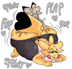 anthro ass ass_dough ass_up big_butt bodily_fluids butt_grab cosplay_pikachu cum deep_skin dork_boi duo female female_penetrated genital_fluids hand_on_butt heart hi_res huge_butt hyper hyper_butt lewd_dorky male male/female male_penetrating male_penetrating_female nintendo onomatopoeia penetration penny_(dork_boi) penny_thunder pichu pikachu pokémon_(species) pokemon sex sound_effects text thick_thighs video_games yellow_body rating:Explicit score:46 user:DemonKitty15