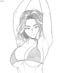 armpits arms_up big_breasts bikini bikini_top buff deadpan fit fit_female kaina_tsutsumi lady_nagant looking_at_viewer my_hero_academia rakkusu sketch rating:Questionable score:136 user:Lady_Nagant_