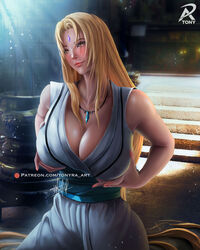 1girls alternate_version_available bare_arms bare_shoulders big_breasts blonde_female blonde_hair blush boruto:_naruto_next_generations breast_grab breast_squeeze brown_eyes busty cleavage detailed_background female female_focus female_only forehead_jewel forehead_mark hand_on_breast highres inner_sideboob jewelry large_breasts lips lipstick long_hair makeup mature mature_female milf nail_polish naruto naruto_(classic) naruto_(series) naruto_shippuden necklace pink_lips pink_lipstick pink_nail_polish pink_nails pinup presenting_breasts realistic shounen_jump sleeveless sleeveless_dress solo solo_female solo_focus tonyraart tsunade very_long_hair voluptuous wide_hips rating:Questionable score:67 user:mantisprey