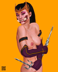 1girls 3d 3d_(artwork) big_mouth carnivore crossed_arms crown derangedgod exposed_breasts fangs female female_only fit_female gloves mileena mortal_kombat mortal_kombat_11 nude_female perky_breasts perky_nipples reptile_humanoid showing_breasts shy_smile smile solo tarkatan xnalara yellow_eyes rating:Explicit score:98 user:shadowoftsunderegirl