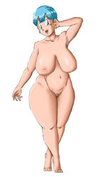 armpit_hair armpits bbw belly belly_button big_breasts blue_eyes blue_hair breasts bulma_briefs chubby chubby_female dragon_ball dragon_ball_z earrings feet hairy_pussy hand_behind_head inverted_nipples large_breasts lipstick milf panarandom pubic_hair puffy_nipples smile smiling wide_hips rating:Explicit score:140 user:deleted105849