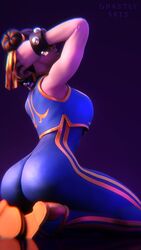 1girls 3d ass big_ass bracelet brown_hair capcom chun-li chun-li_(fortnite) clothed clothed_female clothing double_bun eyes_covered female female_only fortnite fully_clothed ghastlyarts hands_behind_head kneeling sleeveless solo solo_female street_fighter thick_thighs thighs rating:Questionable score:116 user:thehorny1