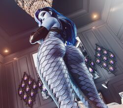 1girls 3d ass fishnet_bodysuit lingerie low-angle_view noahgraphicz overwatch purple_hair widowmaker rating:Explicit score:221 user:Glocked