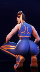 1girls 3d ass back back_view big_ass brown_eyes brown_hair capcom chun-li chun-li_(fortnite) clothed clothed_female clothing double_bun female female_only fortnite fortnite:_battle_royale fully_clothed ghastlyarts looking_at_viewer looking_back muscular_female sleeveless solo solo_female street_fighter street_fighter_alpha tagme thick_thighs thighs rating:Questionable score:160 user:thehorny1