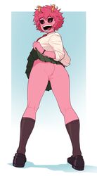 1girls assertive_female boku_no_hero_academia female female_only going_commando lifting_skirt looking_at_viewer looking_back mina_ashido my_hero_academia no_panties pink_hair pink_skin presenting_anus presenting_ass presenting_pussy school_uniform solo suoiresnu rating:Explicit score:718 user:Cranium