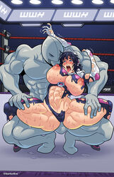 1boy 1girls abs areolae big_breasts black_hair blue_eyes blush cameltoe capcom darkereve defeated female hi_res iroha light-skinned_female light_skin male muscular muscular_female muscular_male muscular_thighs nipples open_mouth ryona samurai_shodown scratches street_fighter street_fighter_iii street_fighter_iii:_3rd_strike street_fighter_iii_(series) submission sweat tongue_out torn_clothes trembling twelve twelve_(street_fighter) white_body wrestling wrestling_ring wrestlingryona rating:Explicit score:113 user:!nner$elf89