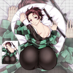 1boy ass_focus back_view big_ass black_legwear brown_hair bubble_ass bubble_butt checkered demon_slayer earrings erspace facial_mark femboy fully_clothed haori huge_ass kamado_tanjirou kimetsu_no_yaiba large_ass looking_at_viewer looking_back male male_only mousepad on_stomach pink_eyes plump_ass red_hair smile smiling_at_viewer solo sword tanjiro_kamado rating:Questionable score:48 user:deleted7012