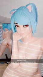  3d animated blue_hair camera_view degentypebeat flaccid futa_only futanari mirror nicole_watterson no_sound nude red_eyes snapchat tagme the_amazing_world_of_gumball video  rating:explicit score: user:bot