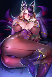 1girls ahri alternate_costume ass badcompzero big_ass big_breasts black_hair blonde_hair breasts butt coven_ahri dat_ass eclipse_series female female_only large_breasts league_of_legends on_side petite riot_games seductive_look solo two_tone_hair rating:Questionable score:151 user:justausername