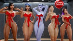 3d 5girls absurd_res ana_amari apex_legends black_nail_polish black_nails choker dark-skinned_female female female_only happy_birthday highres loba loba_(apex_legends) loba_andrade mother_and_daughter nail_polish nemesis_3d overwatch painted_nails pharah ribbon shiny_skin sombra standing tattoo thick_thighs thighs widowmaker rating:Explicit score:245 user:Nemesis_3d