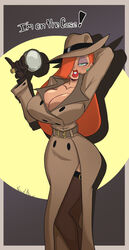 1girls cleavage clothed detective disney eyeshadow female gewd-boi hair_over_one_eye huge_breasts jessica_rabbit lipstick long_hair looking_at_viewer police red_hair solo trenchcoat who_framed_roger_rabbit rating:Questionable score:91 user:thebooblover