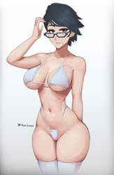 1girls bayonetta bayonetta_(character) bayonetta_2 belly_button big_breasts bikini black_hair curvy curvy_figure female female_only glasses large_breasts midriff mole mole_under_mouth phat_smash short_black_hair short_hair solo solo_female swimsuit thick thick_thighs thighhighs very_short_hair voluptuous wide_hips rating:Questionable score:251 user:dedc23