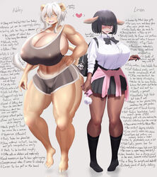 2021 abs absurd_res accessory angry anthro athletic athletic_anthro athletic_female bandage barefoot big_breasts black_hair black_nails bob_cut bow_tie bra breasts brown_body brown_fur camel_toe cervid cervine cigarette claws cleavage clothed clothing colored_nails curvy_figure digital_drawing_(artwork) digital_media_(artwork) duo ear_piercing ear_ring english_text fangs feet felid feline felis female fingers footwear fur hair hair_accessory hairclip heart hi_res huge_breasts iyarin kemono keychain lion lirian_(iyarin) looking_at_viewer mammal model_sheet muscular muscular_anthro muscular_female nails navel nipple_outline nipples open_mouth open_smile pantherine phone piercing pink_clothing pink_eyes pink_sweater pink_topwear pinup pom_poms portrait pose school_uniform sharp_teeth sidelocks simple_background smile smoke socks sports_bra standing sweater sweater_around_waist tail_tuft teeth text thick_thighs topwear tuft underwear uniform venus_body voluptuous white_background white_claws white_hair wide_hips yellow_body yellow_eyes yellow_fur rating:Explicit score:224 user:bot