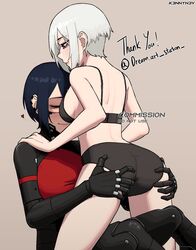 2girls android ariane_yeong black_hair blush cybernetic_arm elster_(signalis) female female_only groping k3nnyn3v romantic romantic_couple signalis tagme underwear white_hair wholesome yuri rating:Questionable score:208 user:AzyraFael