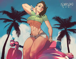 1girls abs big_breasts breasts capcom female female_only large_breasts laura_matsuda muscles muscular muscular_female norasuko solo street_fighter underboob rating:Questionable score:227 user:justausername