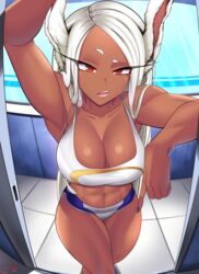 1girls 2021 abs absurd_res artist_name big_breasts breasts bunny_ears castell cleavage eye_contact female high_resolution large_breasts long_hair looking_at_viewer minishorts miruko my_hero_academia navel red_eyes rumi_usagiyama solo sports_bra standing thick_thighs thighs white_hair rating:Safe score:429 user:Bikuta69