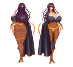 1girls akiranime ass back back_view bangs bimbo black_eyes black_hair black_nails bodystocking breasts cape cleavage curvy fire_emblem fire_emblem_awakening gigantic_breasts high_heels hourglass_figure huge_ass huge_breasts large_breasts long_hair long_legs looking_at_viewer nail_polish navel nintendo smile solo tharja_(fire_emblem) thick_thighs voluptuous white_background wide_hips rating:Questionable score:74 user:kris923