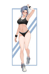 1girls armpits athletic athletic_female bare_arms bare_legs bare_shoulders blue_hair breasts clothed clothing female female_only full_body hair jason_kim kaina_tsutsumi lady_nagant large_breasts light-skinned_female light_skin midriff multicolored_hair my_hero_academia nike pale-skinned_female pale_skin red_eyes revealing_clothes short_hair sideboob solo sports_bra sportswear sweat thighs toned toned_female towel two_tone_hair underwear rating:Questionable score:367 user:oldspice1