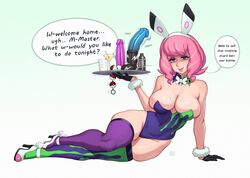 1girls bowtie breasts bunny_ears bunnysuit cleavage detached_collar dildo fake_animal_ears female female_only footwear handwear huge_breasts human klara_(pokemon) legwear leotard looking_at_viewer lost_bet mole mole_on_breast mole_under_mouth nintendo pale_skin pink_hair pokemon pokemon_ss pokemon_ss_isle_of_armor rizdraws sex_toy sex_toys skindentation solo speech_bubble text thick_thighs thighhighs thighs wide_hips wristwear rating:Explicit score:496 user:justausername