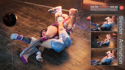 2girls 3d abs absurdres arm_lock asphyxiation ass boots bra breasts brown_hair choke_hold chokehold choking dead_or_alive dead_or_alive_6 defeat defeated dominant_female dominated domination female_focus female_only femdom fingerless_gloves gasping gloves hand_on_hip headlock helpless highres holding_legs honoka_(doa) kazama_asuka laced_boots leg_lock midriff pink_hair screaming short_hair smile strangling submission submission_hold submissive submissive_female tank_top tekken tekken7wallpapers tekken_7 thick_thighs thighs underwear wrestler wrestling wrestling_outfit wrestling_ring wrestlingryona yuri rating:Questionable score:15 user:PaperNekket03