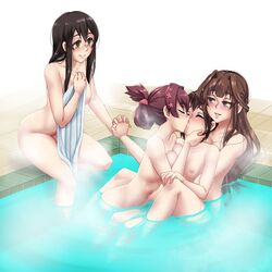 4girls akagi_(kantai_collection) female female_only fubuki_(kantai_collection) hand_holding kantai_collection kissing kongou_(kantai_collection) nude twrlare yamato_(kantai_collection) yuri rating:Explicit score:44 user:justausername