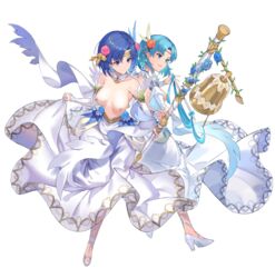 2girls alternate_costume biggitybiggitybig blue_eyes blue_hair breasts bride catria_(bridal)_(fire_emblem) catria_(fire_emblem) dark_blue_eyes dark_blue_hair edit female_only fire_emblem fire_emblem:_the_binding_blade fire_emblem_echoes:_shadows_of_valentia fire_emblem_heroes high_heels kakage light_blue_eyes light_blue_hair medium_breasts multiple_girls nintendo nipples nude_filter official_alternate_costume official_art open_mouth png short_hair small_breasts smile thea_(bridal)_(fire_emblem) thea_(fire_emblem) transparent_background wedding_dress rating:Questionable score:26 user:kris923