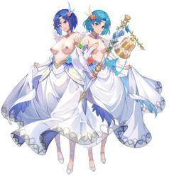 2girls alternate_costume biggitybiggitybig blue_eyes blue_hair breasts bride catria_(bridal)_(fire_emblem) catria_(fire_emblem) dark_blue_eyes dark_blue_hair edit female_only fire_emblem fire_emblem:_the_binding_blade fire_emblem_echoes:_shadows_of_valentia fire_emblem_heroes kakage light_blue_eyes light_blue_hair looking_at_viewer medium_breasts multiple_girls nintendo nipples nude_filter official_alternate_costume official_art open_mouth png short_hair small_breasts smile thea_(bridal)_(fire_emblem) thea_(fire_emblem) transparent_background wedding_dress rating:Questionable score:64 user:kris923