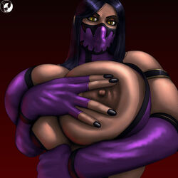 2d absurdres arm_strap assassin black_nails blindanubis breast_fondling breast_squeeze breast_squish breasts breasts_out brown_areola brown_nipples female fingerless_gloves fondling_breast gradient_background huge_breasts leotard long_hair long_purple_hair looking_at_viewer looking_down looking_down_at_viewer mask masked masked_female mileena mortal_kombat mortal_kombat_(2011) ninja pov pov_eye_contact purple_fingerless_gloves purple_hair purple_mask red_background sleeveless_leotard slit_pupils solo solo_female yellow_eyes rating:Explicit score:135 user:Joey_B_Good