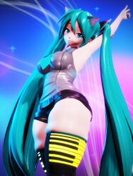  blue_eyes blue_hair clothed dat_ass hatsune_miku huge_ass huge_breasts looking_at_viewer mikou_39 thick_thighs twintails vocaloid  rating:questionable score: user:bot